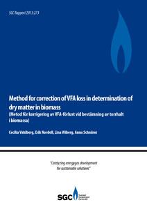 Metod för korrigering av VFA-förlust vid bestämning av torrhalt i biomassa